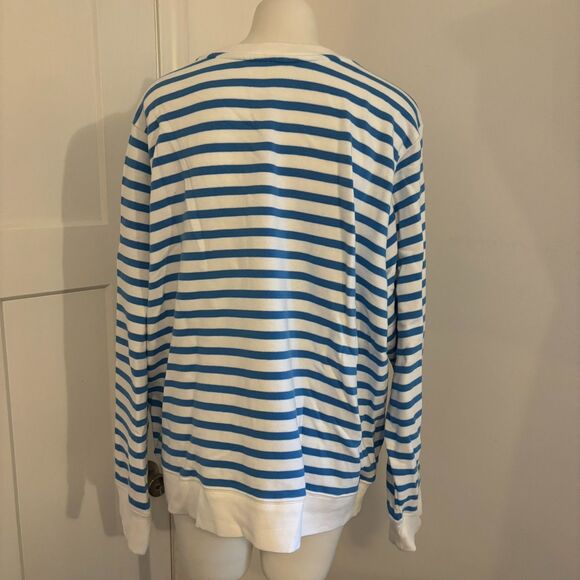 Lilly Pulitzer size Large Beaded Palm Tree Striped Beach Pullover Crewneck - Picture 3 of 7